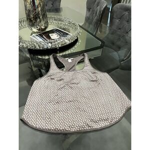 Victoria's Secret Tank Top Lavender White Patterned Sleeveless Racerback S‎